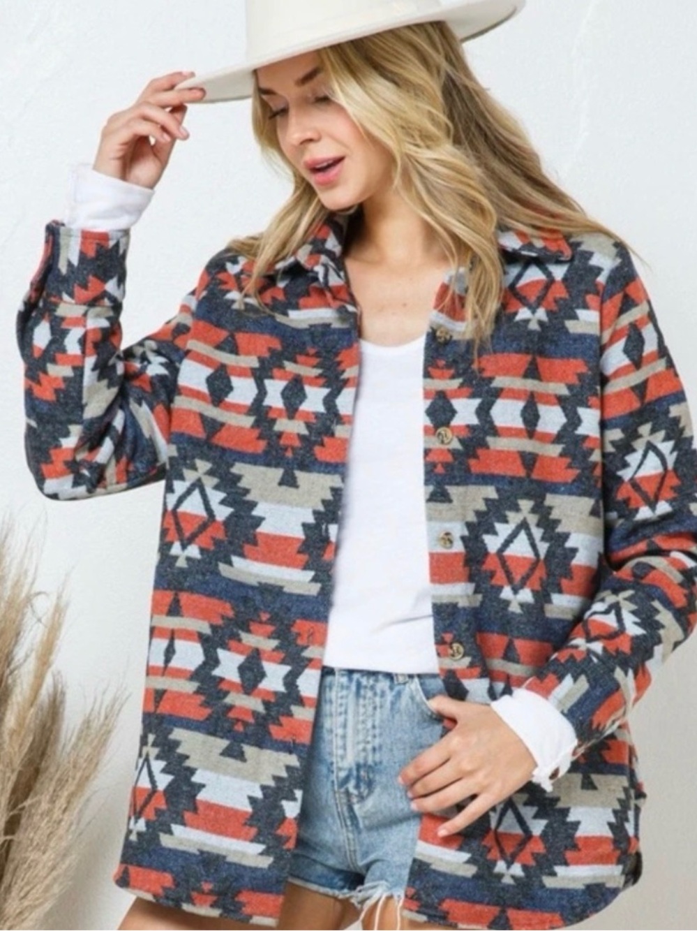 Staccato Women’s Size S Aztec Tribal Southwestern Layering Western Shacket